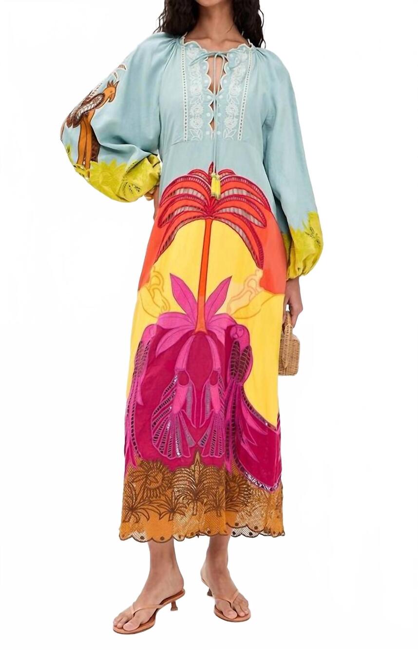 NEW FARM RIO richelieu midi dress in usiacuri multicolor